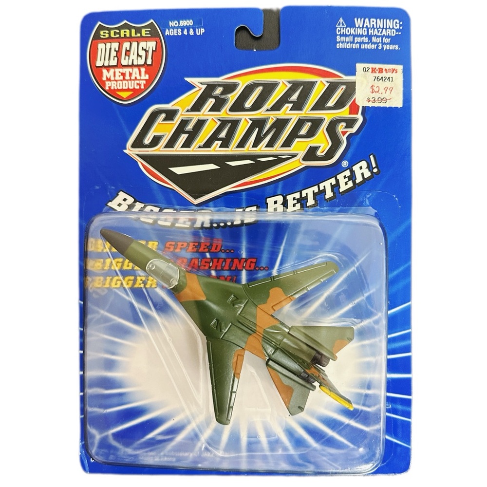 Vintage Road Champs F-16 JET PLANE 1:43 SCALE - DIE-CAST METAL 1999 New!